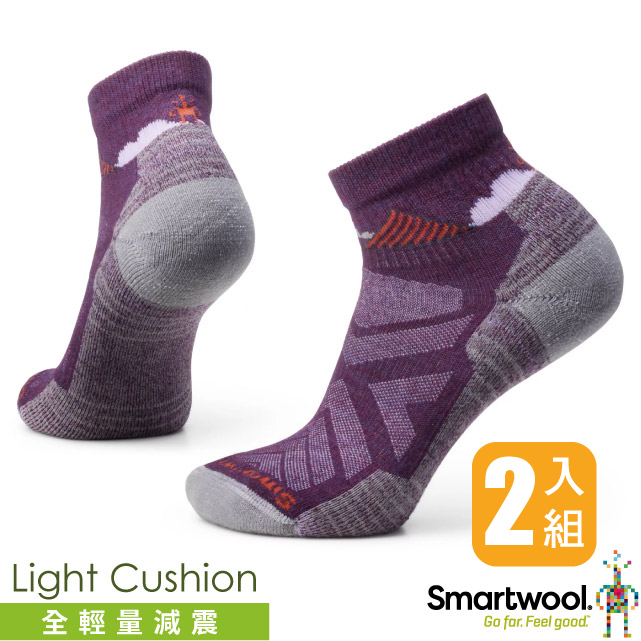 【SmartWool】女 美麗諾羊毛 機能戶外全輕量減震低筒襪-峽谷印花/SW002177-L90 紫鳶尾花✿30E010
